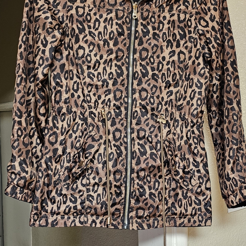 Leopard Print/Black Reversable Women's Jacket